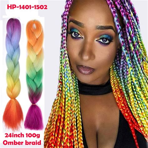 colored synthetic hair for braiding